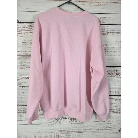 Gildan Heavy Blend Iced Coffee Sweatshirt L Womens Pink Long Sleeve Crew Neck - Picture 7 of 7